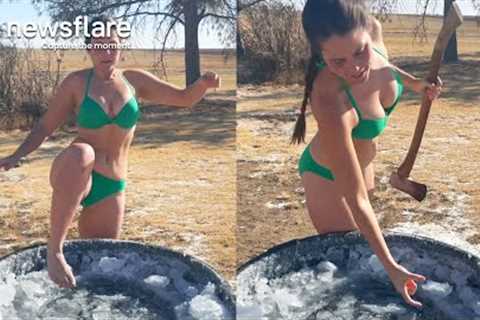 Testing Her DIY Ice Bath In Colorado Winter || Newsflare