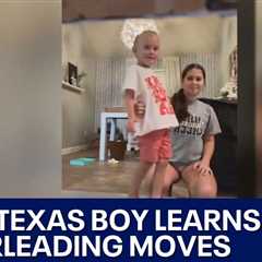 Texas boy who went viral dancing with cheerleaders learns new moves | FOX 7 Austin