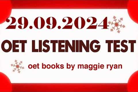 OET LISTENING TEST 29.09.2024 maggie ryan #oet #oetexam #oetnursing #oetlisteningtest