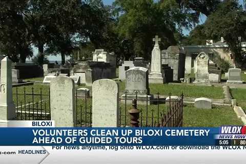 Volunteers clean up Biloxi Cemetery ahead of guided tours