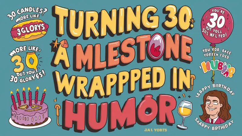 30th Birthday Puns -Turning 30: A Milestone Wrapped in Humor - Crack Up Puns