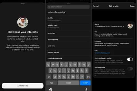 Add Topics of Interest to Your Threads Profile