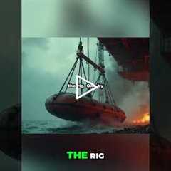 Oil Rig Fire: Survivors Leap into Burning Inferno #shorts